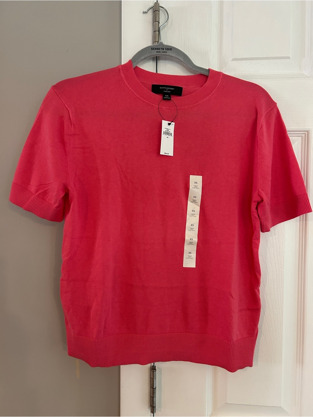 Banana Republic Vibrant Pink Short Sleeve Crewneck